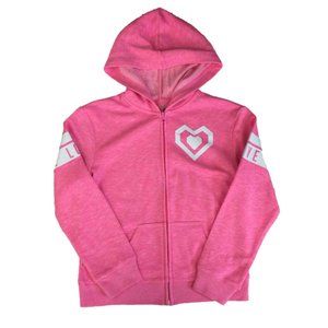 Girls pink love zipup hoodie